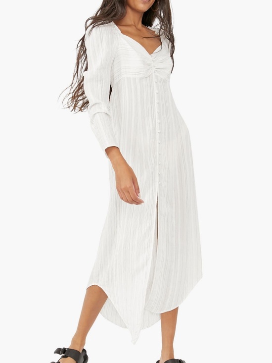 Free People Dresses & Skirts - Free People White Midi Button-Front Dress